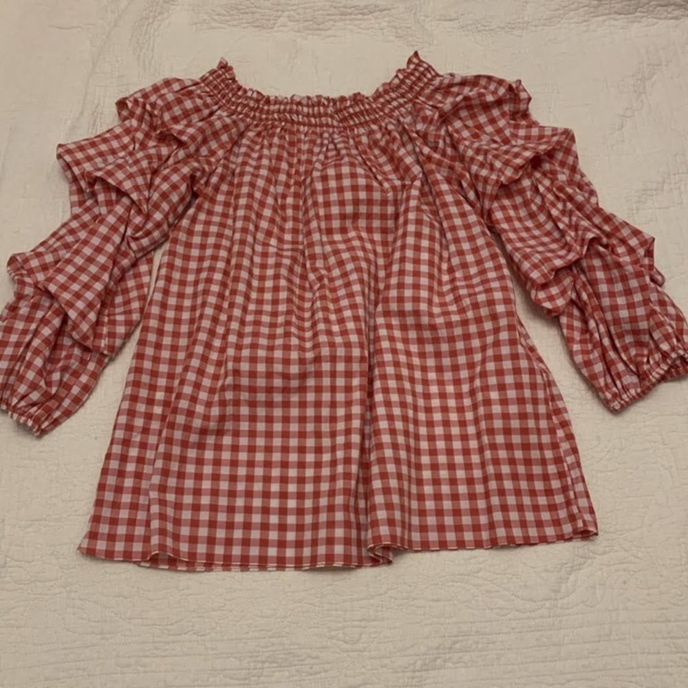 Max studio medium gingham top shirt